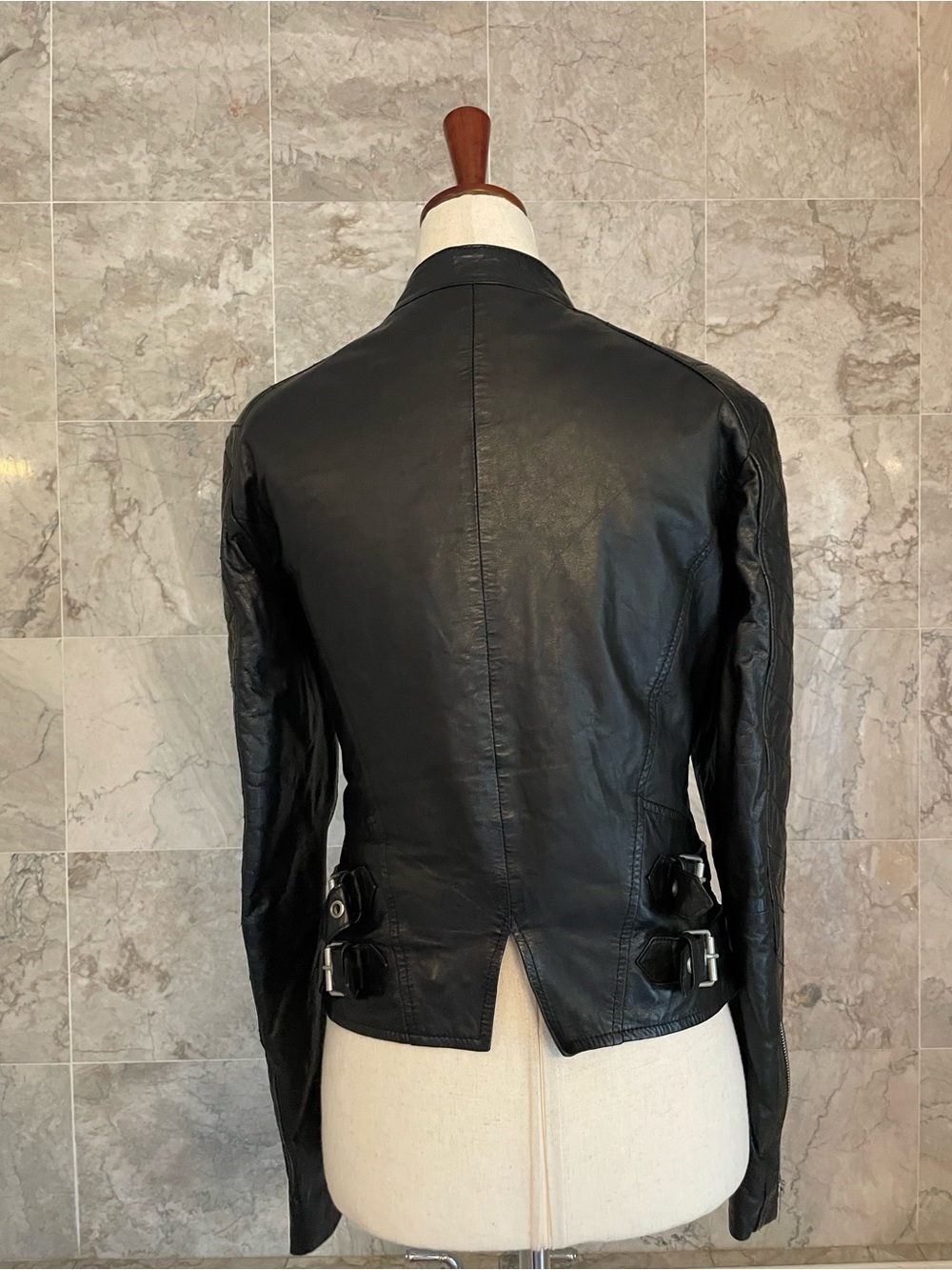 ZARA Woman Faux Leather Biker Moto Jacker - Picture 9 of 12